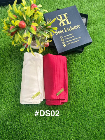 Pack of 2 - Premium Silk Satin Hijab – Soft, Elegant Scarf, Stole & Shawl for Girls and Women