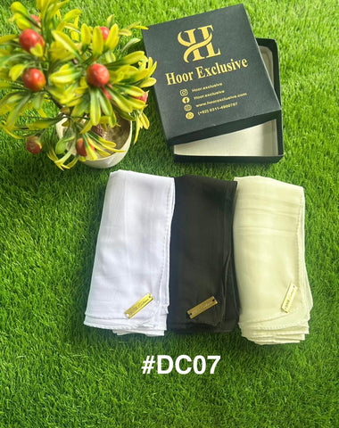 Chiffon Georgette Plain Hijab Bundle – Pack of 3 Soft Lightweight Scarves by Hoor Exclusive