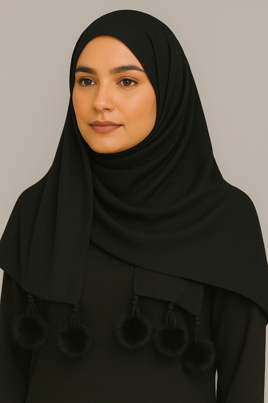 Cashmere Ball Fur Scarf – Soft, Stylish & Cosy Wrap for Girls & Women All-Season Wear