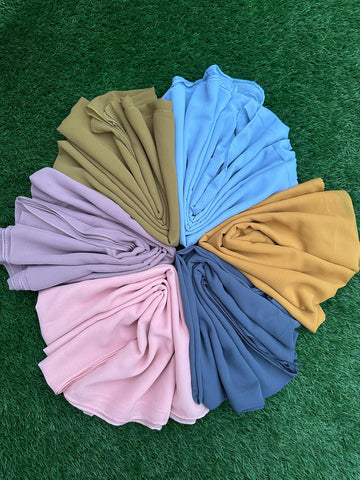 Georgette Chiffon Stole Scarf – Soft, Lightweight Hijab, Shawl & Wrap for Timeless All-Season Style