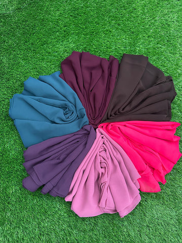 Georgette Chiffon Stole Scarf – Soft, Lightweight Hijab, Shawl & Wrap for Timeless All-Season Style