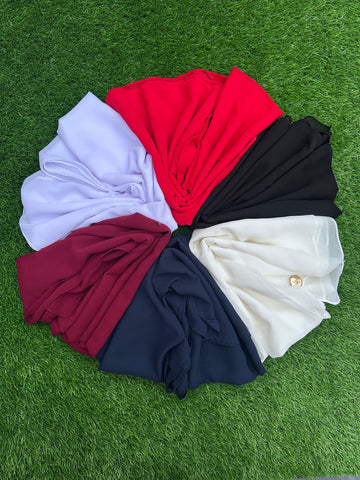 Georgette Chiffon Stole Scarf – Soft, Lightweight Hijab, Shawl & Wrap for Timeless All-Season Style