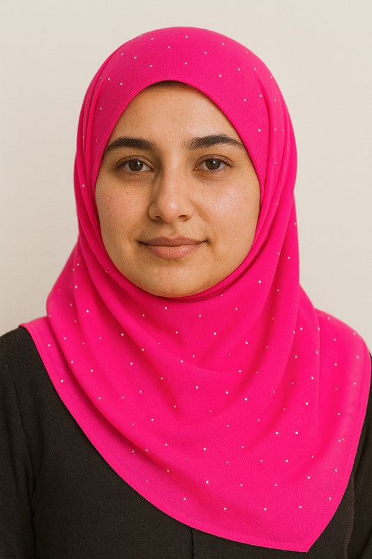 Georgette Chiffon Rhinestone Scarf – Soft, Lightweight Hijab, Shawl & Stole for All-Season Elegance