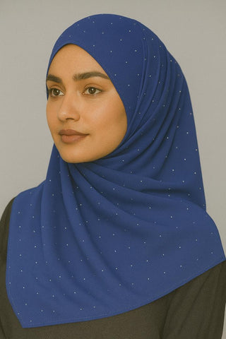 Georgette Chiffon Rhinestone Scarf – Soft, Lightweight Hijab, Shawl & Stole for All-Season Elegance